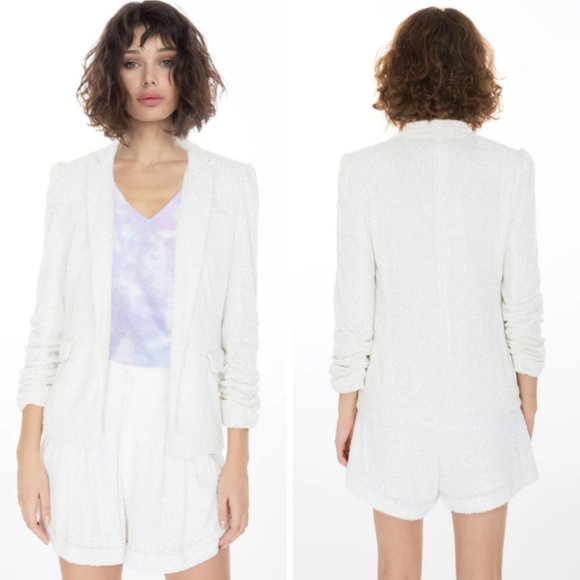 Generation Love Jackets & Blazers - Generation Love Serafina Sequin Blazer in White